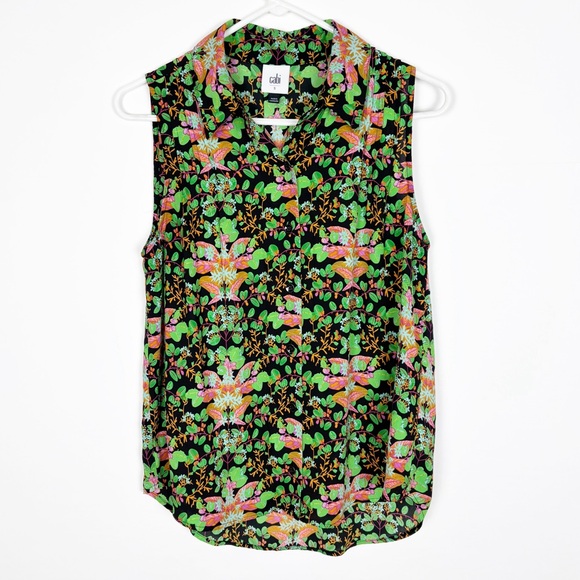Cabi Pixie Top Women’s Size Small Pleated Sleeveless Button Down - Picture 9 of 9
